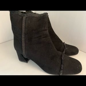 Stuart Weitzman ankle fringe boots.